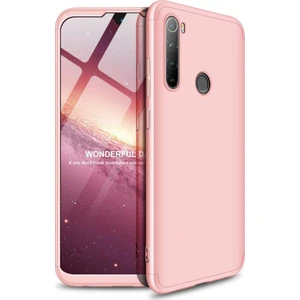 Xiaomi Redmi Note 8 Kılıf Zore 360 Tam Koruma 3 Parça Ays Kapak Rose Gold