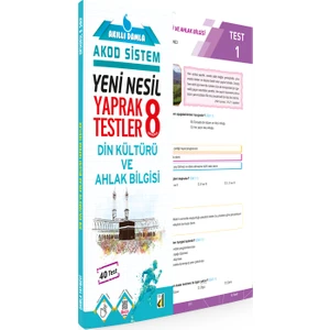 Damla Yayınevi Akıllı  Yeni Nesil 8. Sınıf Din Kültürü ve Ahlak Bilgisi Yaprak Testler