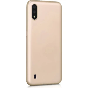 Mat Silikon Samsung Galaxy A01 Kılıf Gold