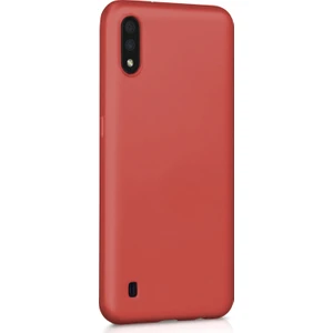 Mat Silikon Samsung Galaxy A01 Kılıf Kırmızı