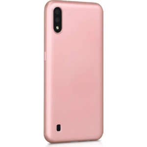 Mat Silikon Samsung Galaxy A01 Kılıf Rose Gold