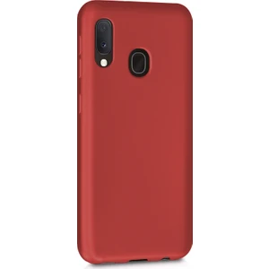 Mat Silikon Samsung Galaxy A30 Kılıf Kırmızı