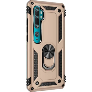 Xiaomi Mi Note 10 Pro Kılıf Military Ring Holder Gold