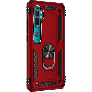 Xiaomi Mi Note 10 Pro Kılıf Military Ring Holder Kırmızı