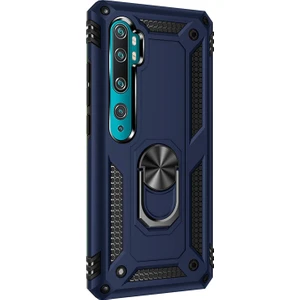 Xiaomi Mi Note 10 Pro Kılıf Military Ring Holder Lacivert
