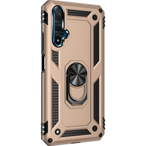 Huawei Nova 5T Kılıf Military Ring Holder Gold