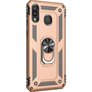 Samsung Galaxy M10s Kılıf Military Ring Holder Gold