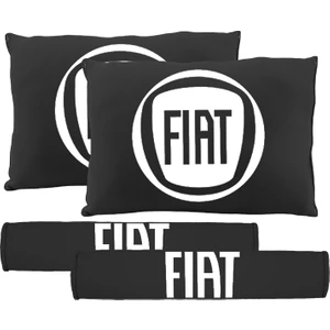 BT Fiat Logolu Boyun Yastığı Ve Kemer Pedi Siyah