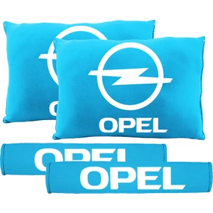 BT Opel Logolu Boyun Yastığı Ve Kemer Pedi Turkuaz