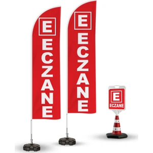 Eczane Temalı  2 Adet Yelken Bayrak - 1 Adet Reklam Duba Paketi