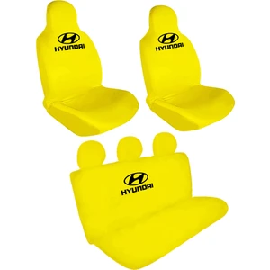 BT Hyundaı Logolu Ön-Arka Penye Oto Servis Kılıfı Sarı