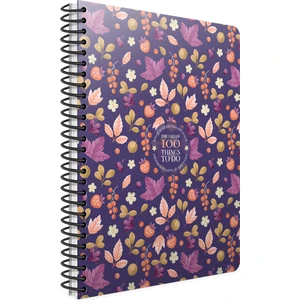 100 Things Spiralli Kareli Defter Bordo