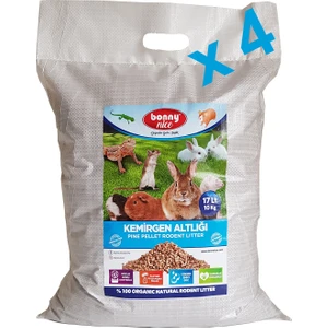 Bonny Nice Çam Pelet Kemirgen Altlığı 10 kg 17 lt x 4 Paket 68 lt