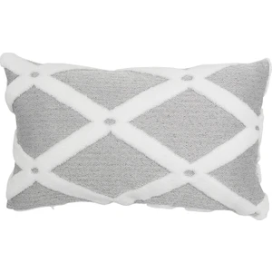 Özel Tasarım Jakar Desenli Dekoratif Yastık Dikdörtgen Kırlent Kılıfı Bella Gri 30 x 50 cm