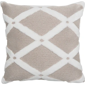 Özel Tasarım Jakar Desenli Dekoratif Yastık Kırlent Kılıfı Bella Bej 43 x 43 cm