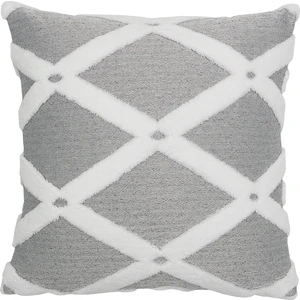 Özel Tasarım Jakar Desenli Dekoratif Yastık Kırlent Kılıfı Bella Gri 43 x 43 cm