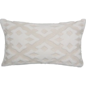 Özel Tasarım Jakar Desenli Dekoratif Yastık Dikdörtgen Kırlent Kılıfı Maldive Ekru 30 x 50 cm