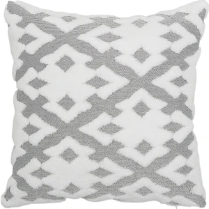 Özel Tasarım Jakar Desenli Dekoratif Yastık Kırlent Kılıfı Maldive Gri 43 x 43 cm