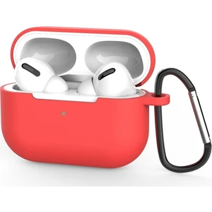 Apple Airpods Pro İnce Slim Silikon Kılıf + Anahtarlık AL-31687 Kırmızı