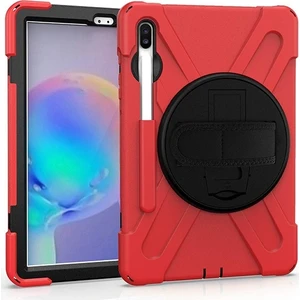 Sm Galaxy Tab S6 10.5 T860 Shockproof 3 Katmanlı Standlı Zırh Kılıf Kalem Yerli AL-31834 Kırmızı