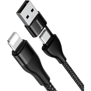 2in1 Dual Output Cable/USB-A + Type-C iPhone Uyumlu 18W Hızlır Şarj Usb Kablo 1m CATLYW-G01