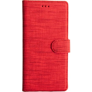 Xiaomi Pocophone F1 Standlı Kartvizitli Para Gözlü Kumaş Desen Mhm Kırmızı