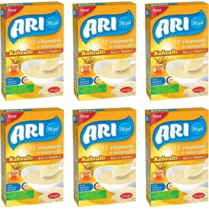 12 Vitaminli 6 Mineralli Sütlü Ballı Irmikli Pirinç Unu Kahvaltı 200 gr 6'lı