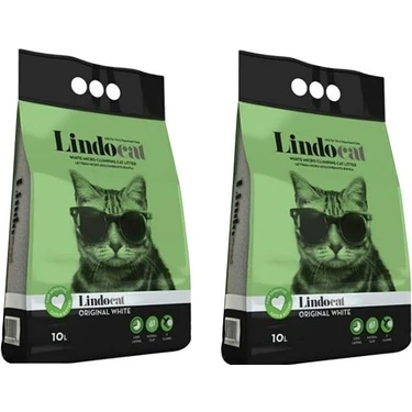 Lindocat Hijyenik Topaklaşan Kokusuz Yavru ve Yetişkin İnce Taneli Kedi Kumu 10 l x 2