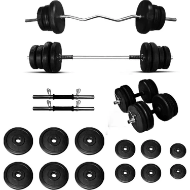 Borçinspor Halter-Dambıl Seti Z Barlı Ağırlık Seti Vücut Geliştirme Seti 88
