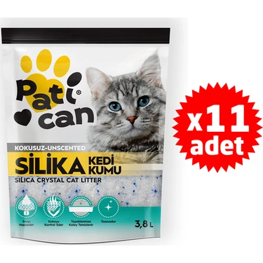 Patican 11 Adet Silika Kristal Kedi Kumu 3.8