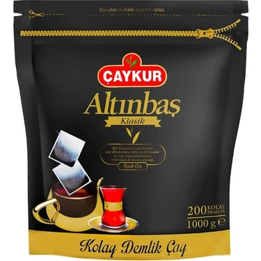 Çaykur Altınbaş 5 gr Sade Aroma Demlik Poşet Çay - 200 Adet, Katkısız, Yoğun Dem ve Zengin Lezzet,