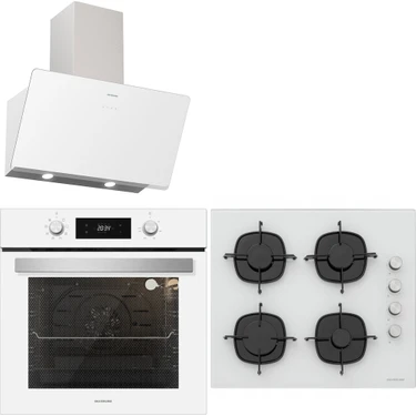 Silverline Ankastre Set Beyaz Cam ( BO6504W01- CS5335W01 -