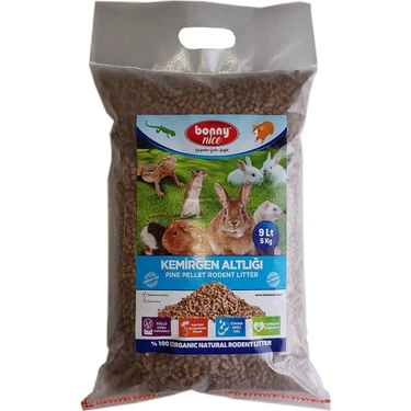 Bonny Nice Çam Pelet Kemirgen Altlığı 5 kg 9 lt Ferah Koku ve Hijyenik
