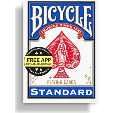 Bicycle Standart İskambil Kağıdı Mavi Tema 52'li Çift Taraflı Desen Amerika Üretimi