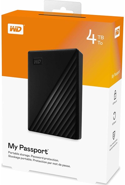 Wd My Passport 4tb 2.5 Inc USB 3.2 Siyah Taşınabilir Disk WDBPKJ0040BBK-WESN