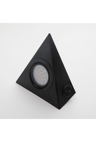 Bermax Dolap Altı Üçgen Spot Çoklu LED Siyah Renk Gün Işığı 3W