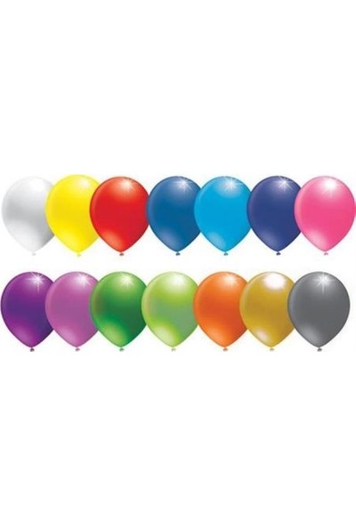 Balonevi Karışık Renkli Metalik Balon 12 Inch 100'lü