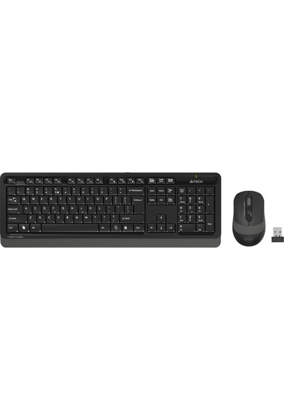 A4Tech FG1010 Nano  Alıcı 2000DPI Kablosuz Multimedia Türkçe Klavye + Mouse Seti - Siyah