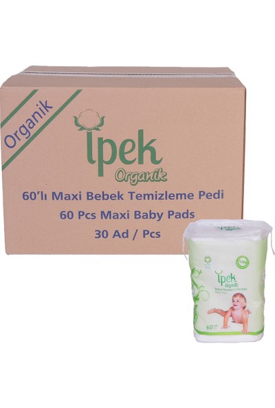 İpek Organik Bebek Temizleme Pedi 60'lı - 30 Adet