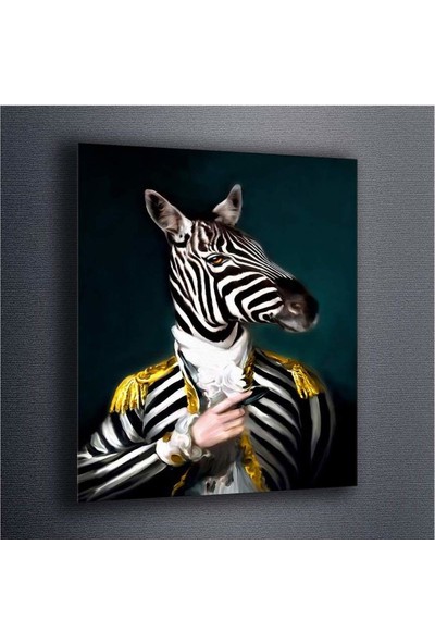 Ece Dizayn Zebra Temalı Cam Tablo 50 x 70 cm