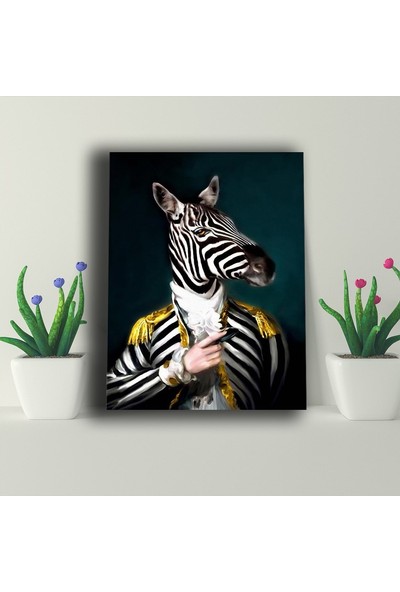 Ece Dizayn Zebra Temalı Cam Tablo 50 x 70 cm