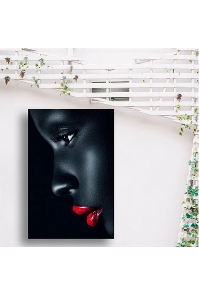 Ece Dizayn Afrikalı Kadın Cam Tablo 50 x 70 cm