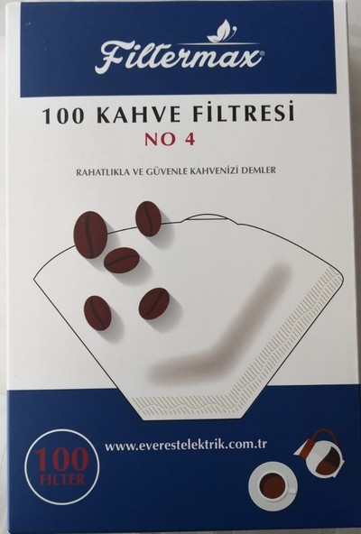 Filtermax 4 Numara Filtre Kahve Kağıdı 100'lü