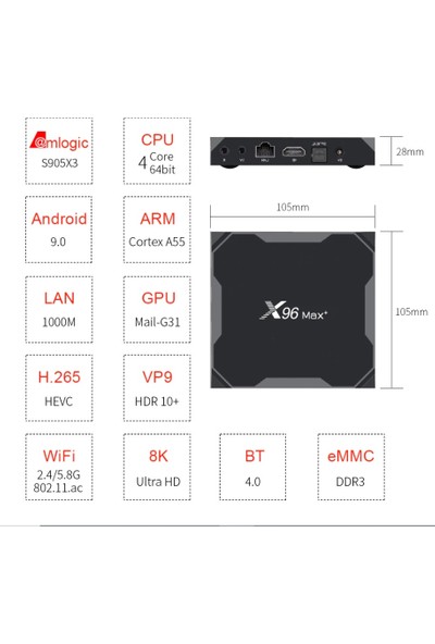 X96 Max Plus Amlogic S905X3 Android Tv Box