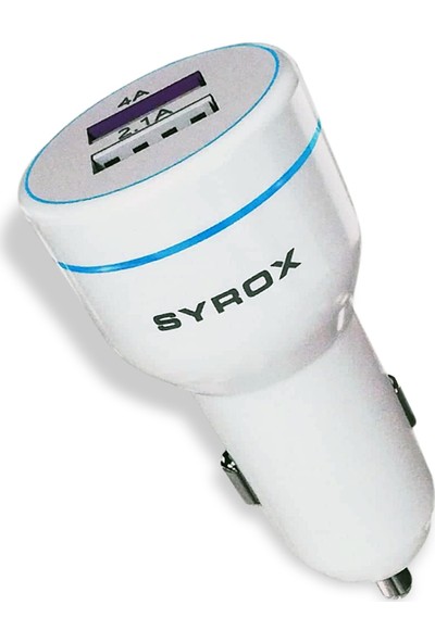 Syrox CR12 Araç Içi Şarj Cihazı - Beyaz
