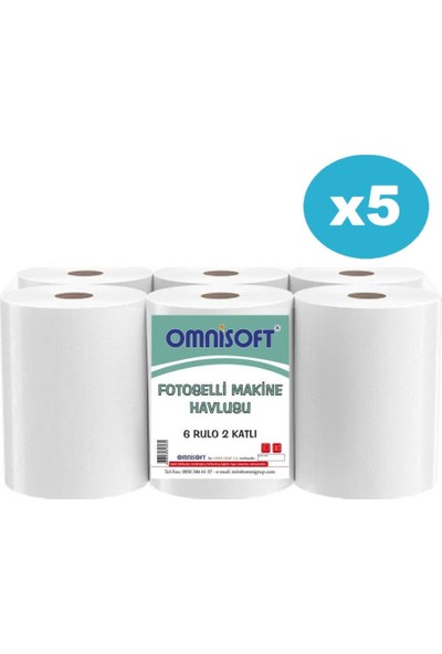 Omnisoft 21 cm Fotoselli Hareketli Kağıt Havlu 5 Koli 30 Rulo