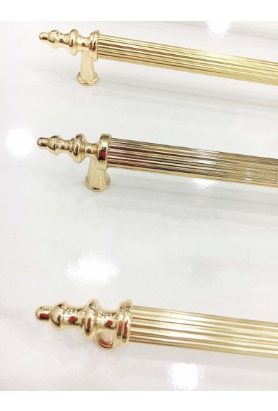 Mv Zirve Lux Mobilya Kulbu Dolap Çekmece Kulp Altın Baş Altın Gövde 128 mm