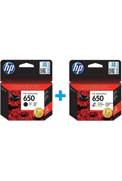 HP 650 Siyah-Renkli Kartuş Seti 1015/1515/1516/2515/2 516/2545