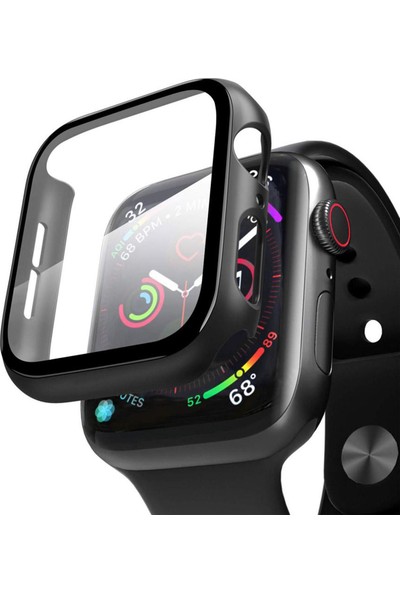 Microlux Apple Watch Uyumlu 44mm Kasalı Ekran Koruyucu Tam Kaplama