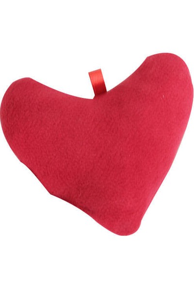 Maker Design Kalp Şeklinde I Love You Baskılı Kırmızı Peluş Kalp Yastık 14 cm